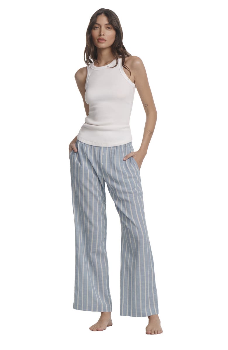 Eberjey Nautico Stripe Pajama Pants, Alternate, color, Classic Stp Slate Blu/ Ivor