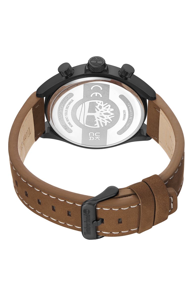 Timberland Men's Leather Strap Watch, 46mm, Alternate, color, 