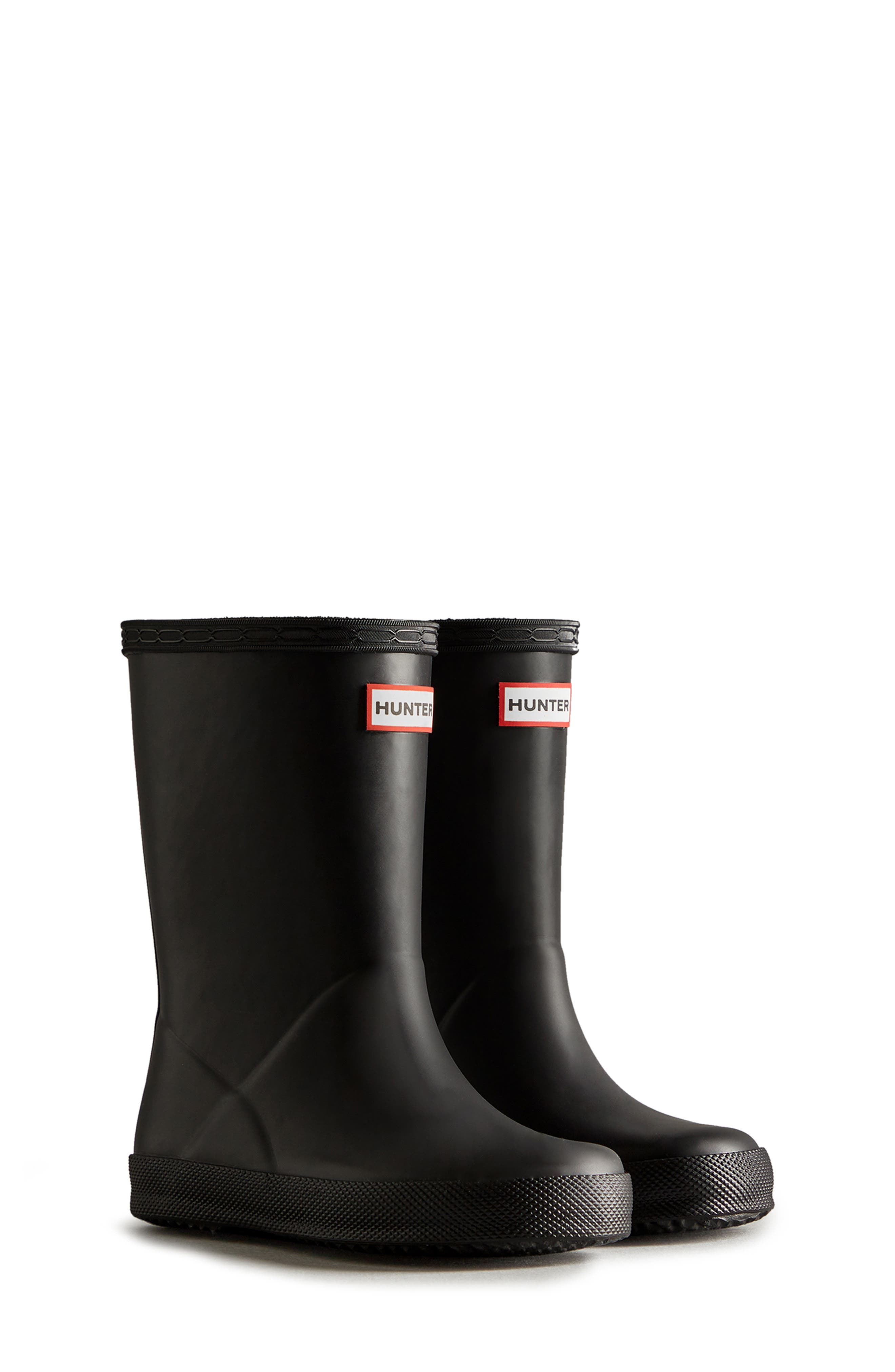 Hunter Kids' First Classic Rain Boot, Main, color, Black/Black