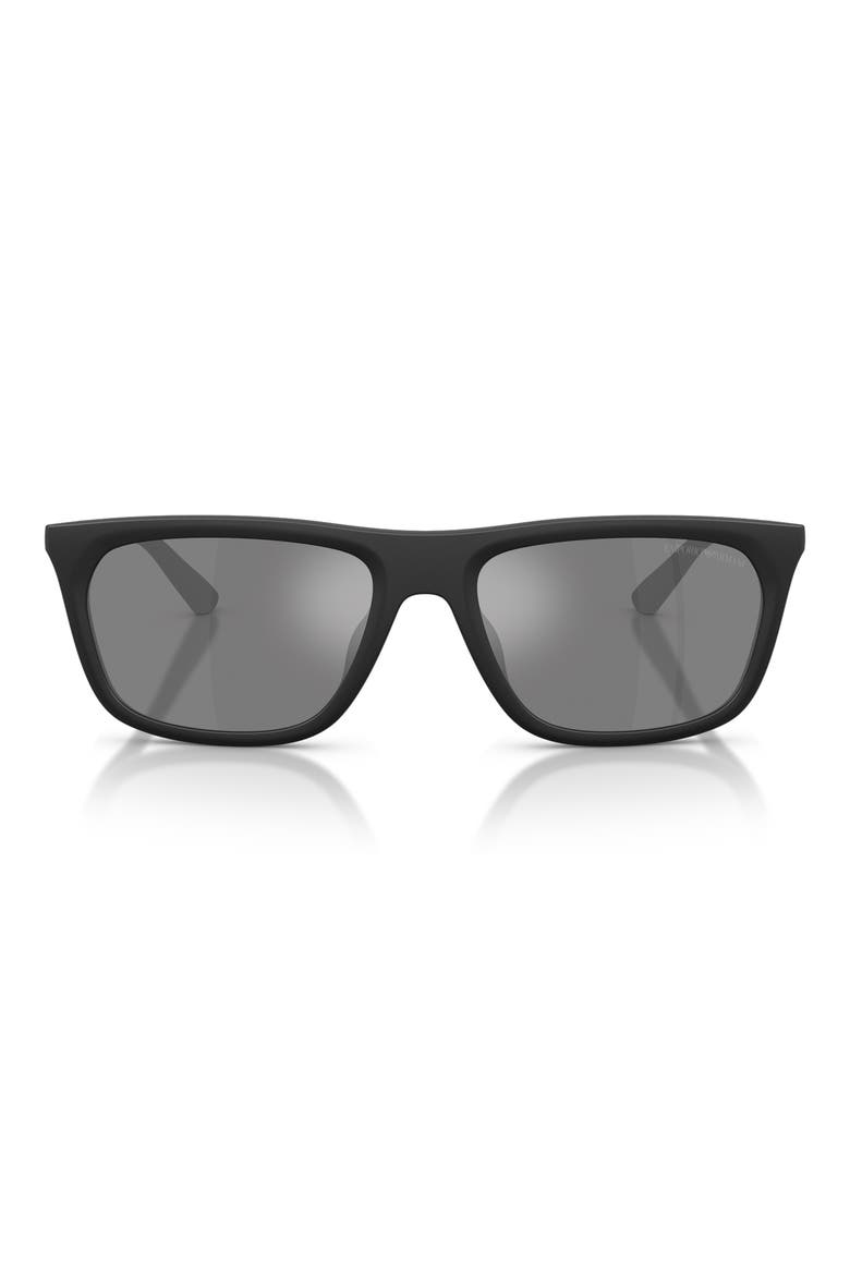 57mm Pillow Sunglasses, Main, color, MATTE BLACK / DARK GREY SILVER