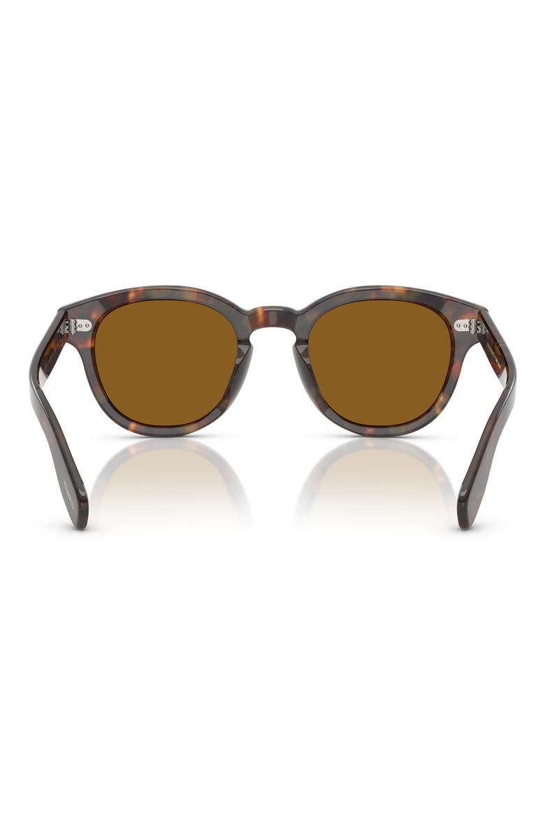 50mm Round Sunglasses, Alternate, color, DTB / TRUE BROWN
