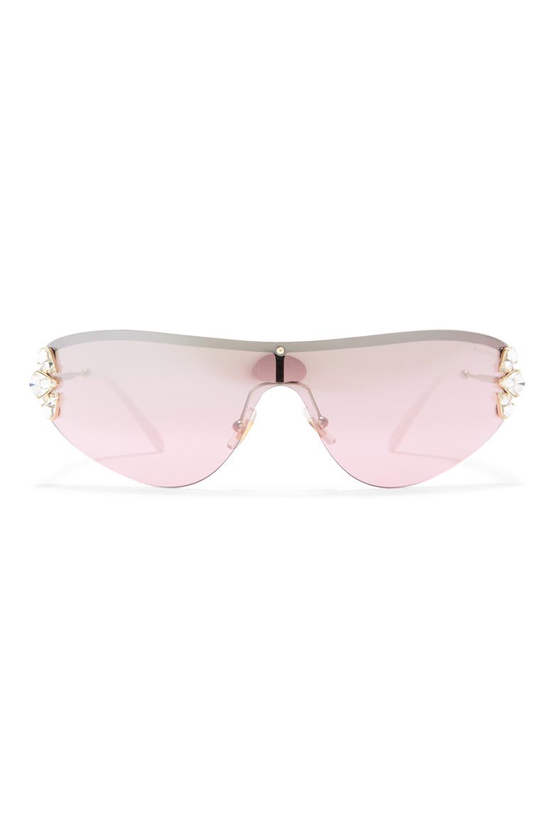 Irregular Shape Shield Sunglasses, Main, color, PALE GOLD