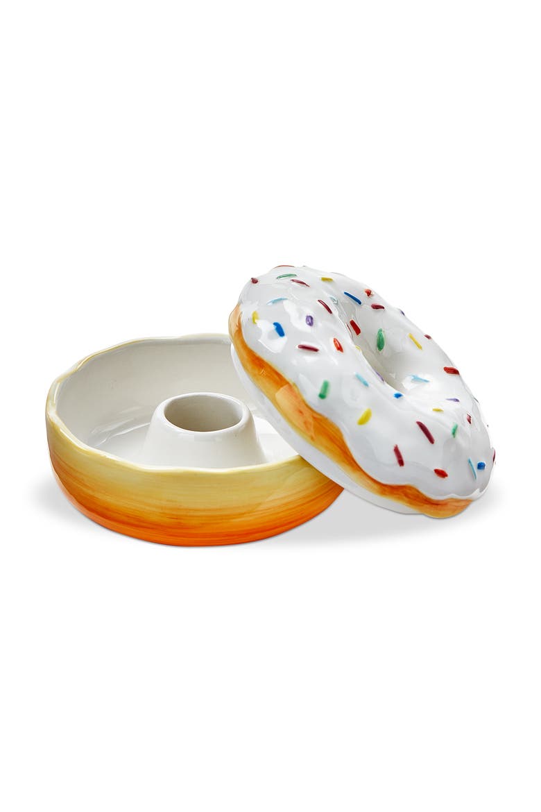 Sprinkle Donut Trinket Dish White Decorative Tray for Everyday, Alternate, color, White