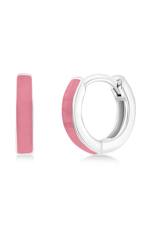 Enamel Huggie Hoop Earrings