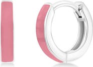 SIMONA Enamel Huggie Hoop Earrings