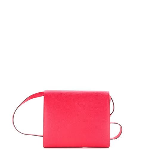 Pre-owned Hermes Hermes Clic Wallet On Strap Epsom 16 In Pink