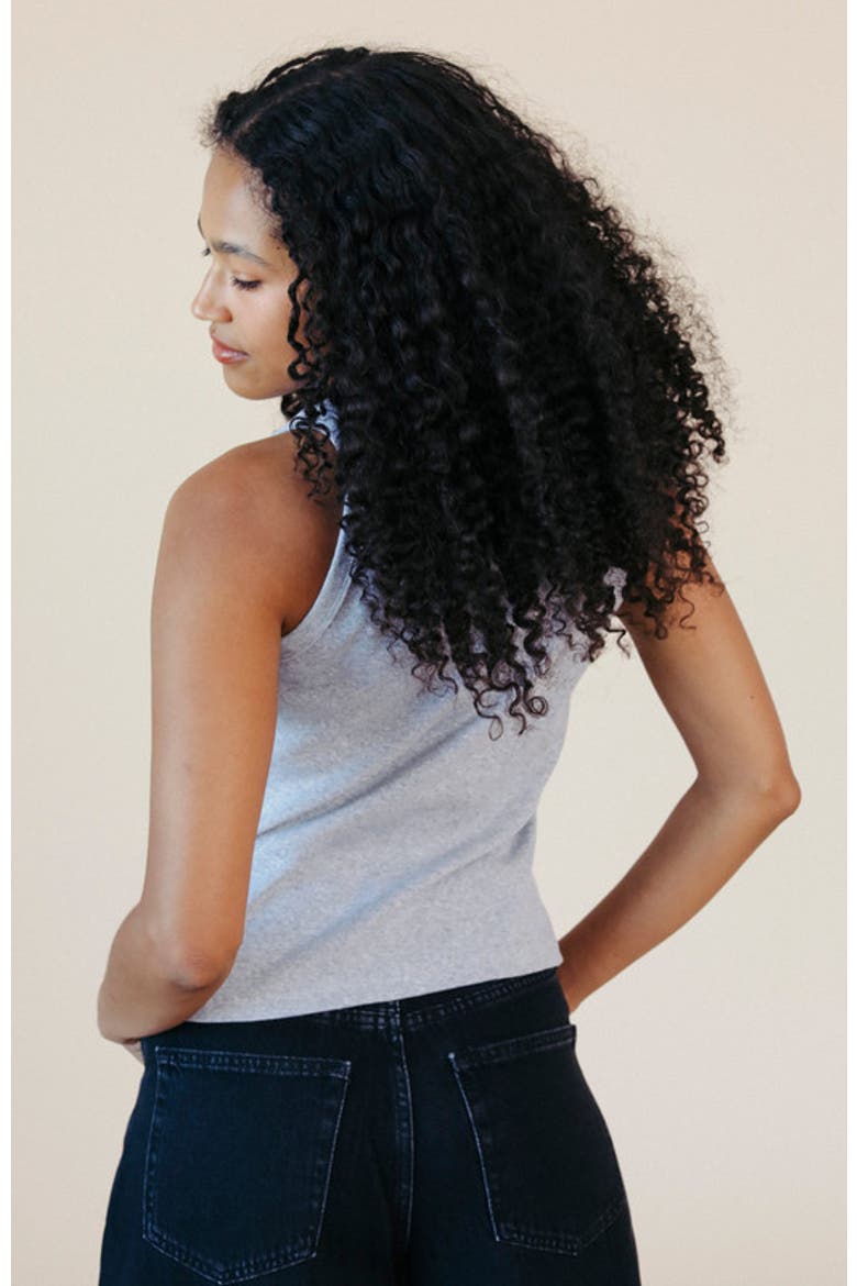 Plus Charlie Ribbed Tank, Alternate, color, Heather Gray