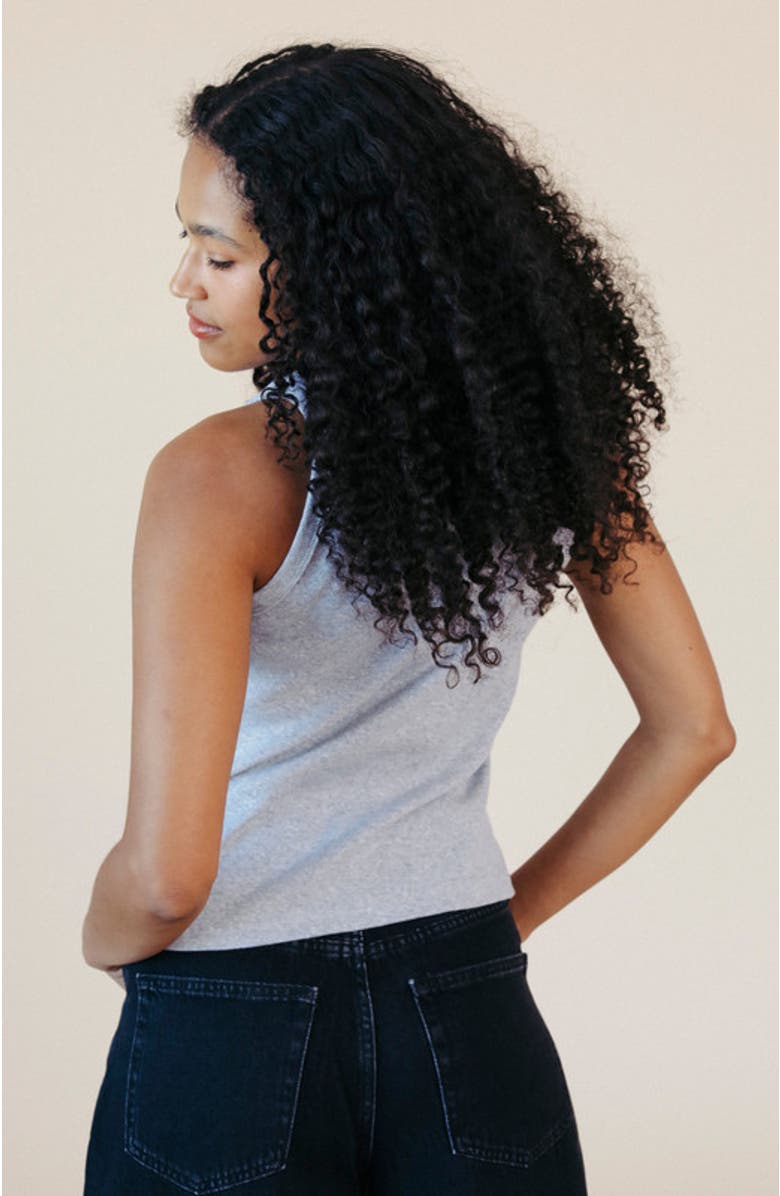 POPLINEN Charlie Ribbed Tank, Alternate, color, Heather Gray