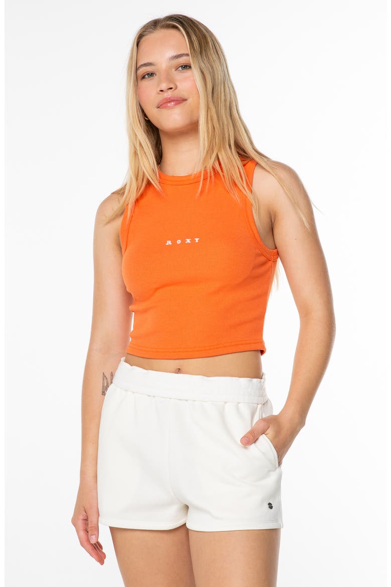 Roxify Crop Rib Tank Top, Alternate, color, TIGERLILY ROXIFY