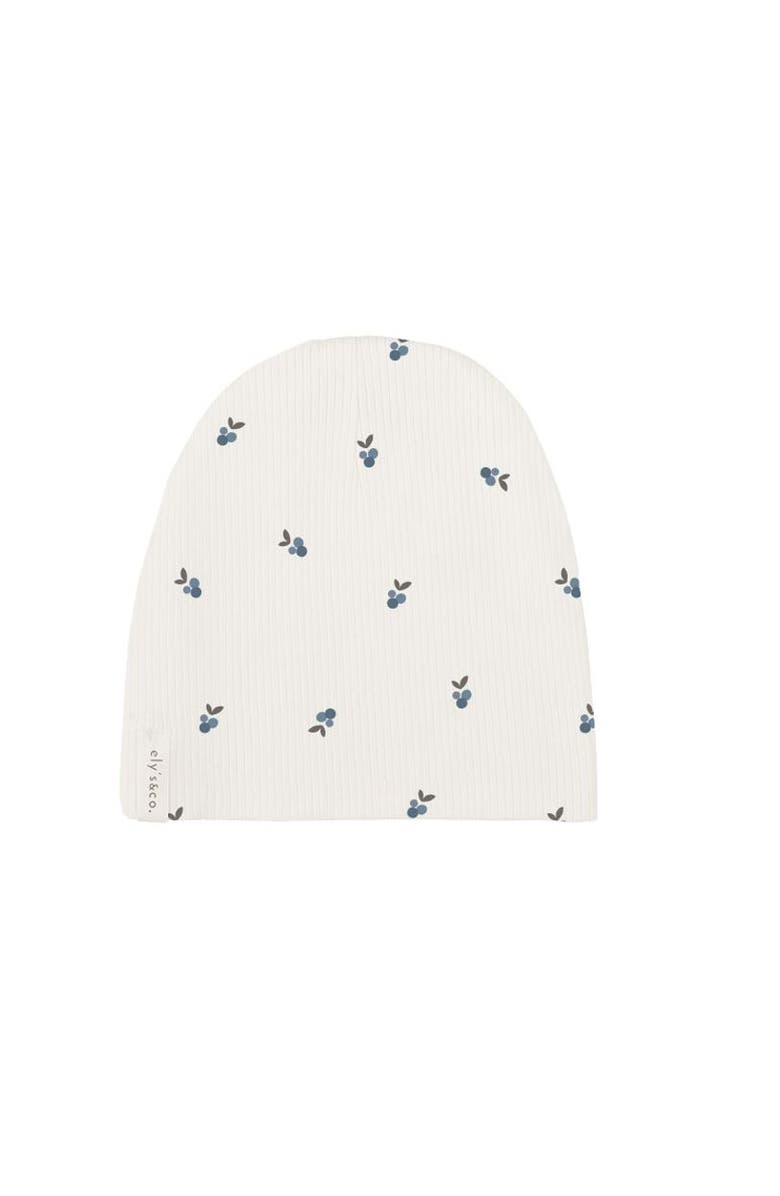 Ely's & Co. Baby Cotton Ribbed Beanie, Main, color, Ivory/Plum Berry