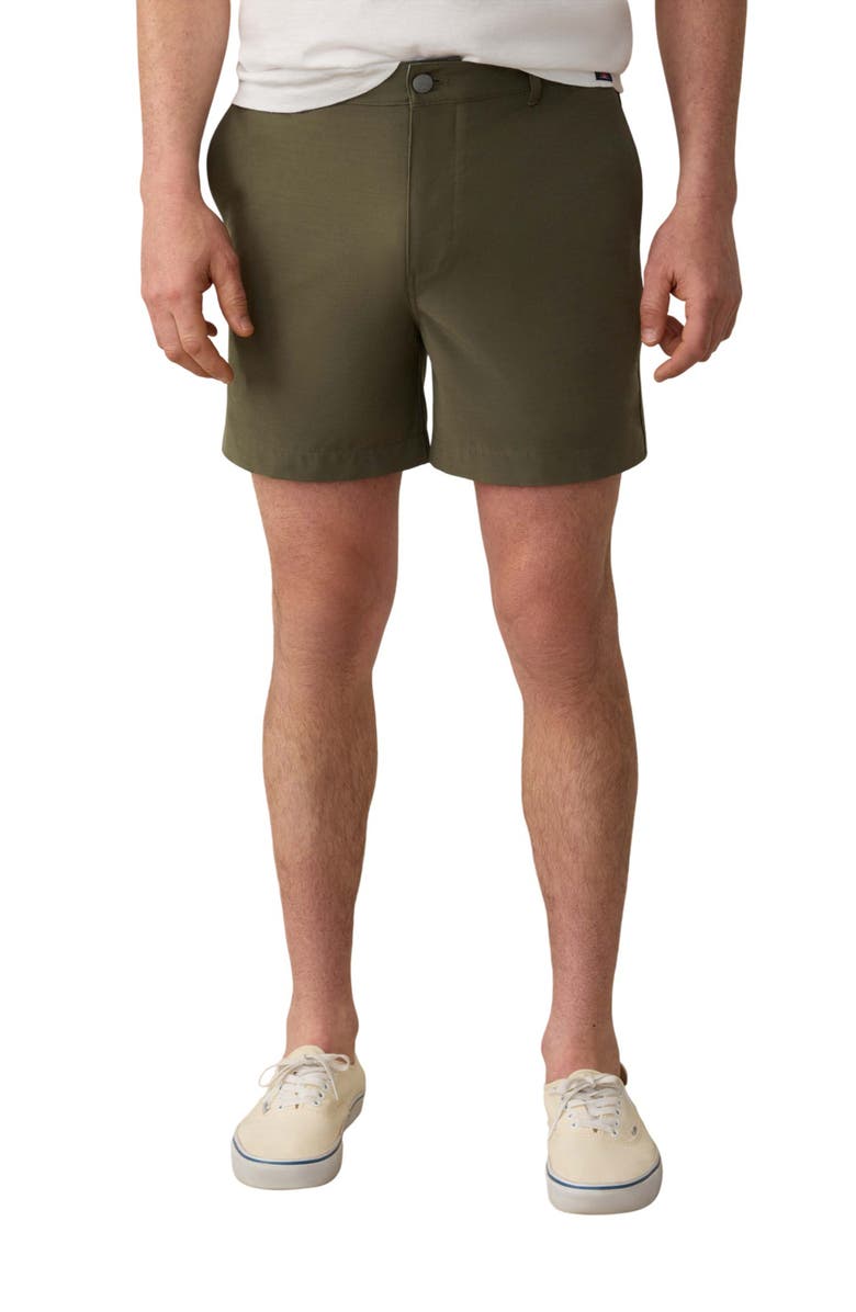 Faherty All Day 2.0 5-Inch Water Repellent Shorts, Main, color, Surplus Olive