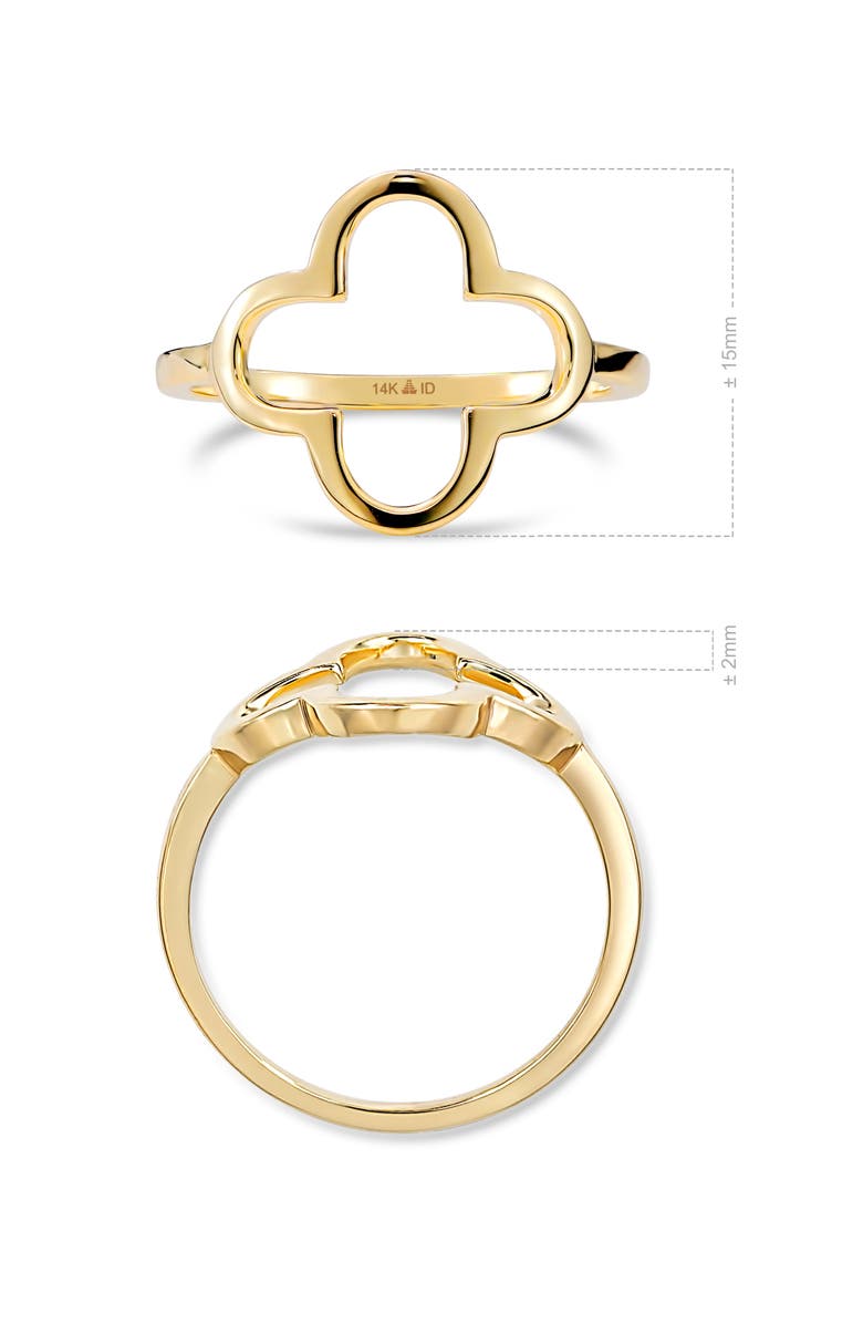 DEVATA Clover Ring in 14K Gold, Alternate, color, Yellow Gold