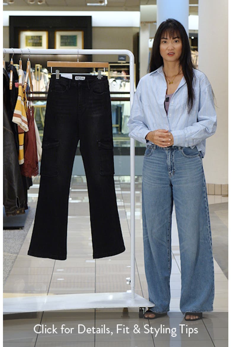 Amy High Waist Flare Cargo Jeans video