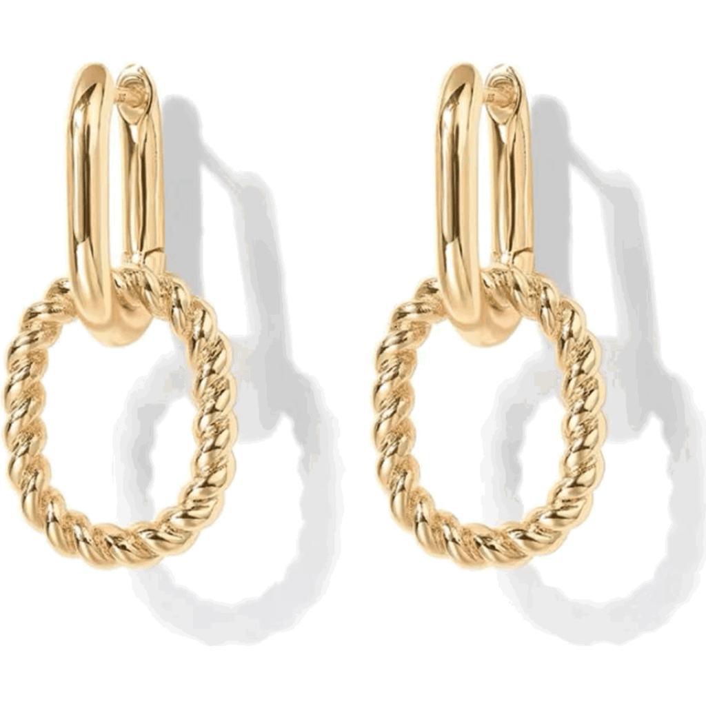 Hollywood Sensation Elegant Link Drop Earrings In Gold