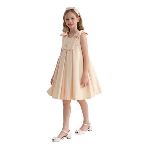 Tulleen Palermo Bow-detailing Dress In Champagne
