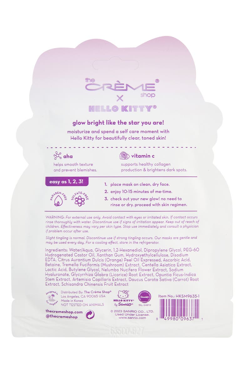 THE CREME SHOP x Hello Kitty Clear Cutie Printed Essence 3-Pack Sheet Masks, Alternate, color,