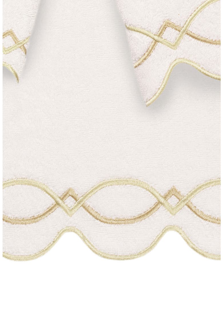 Diamond Chain Scallop 3-Piece Towel Set, Alternate, color, WHITE/ BEIGE