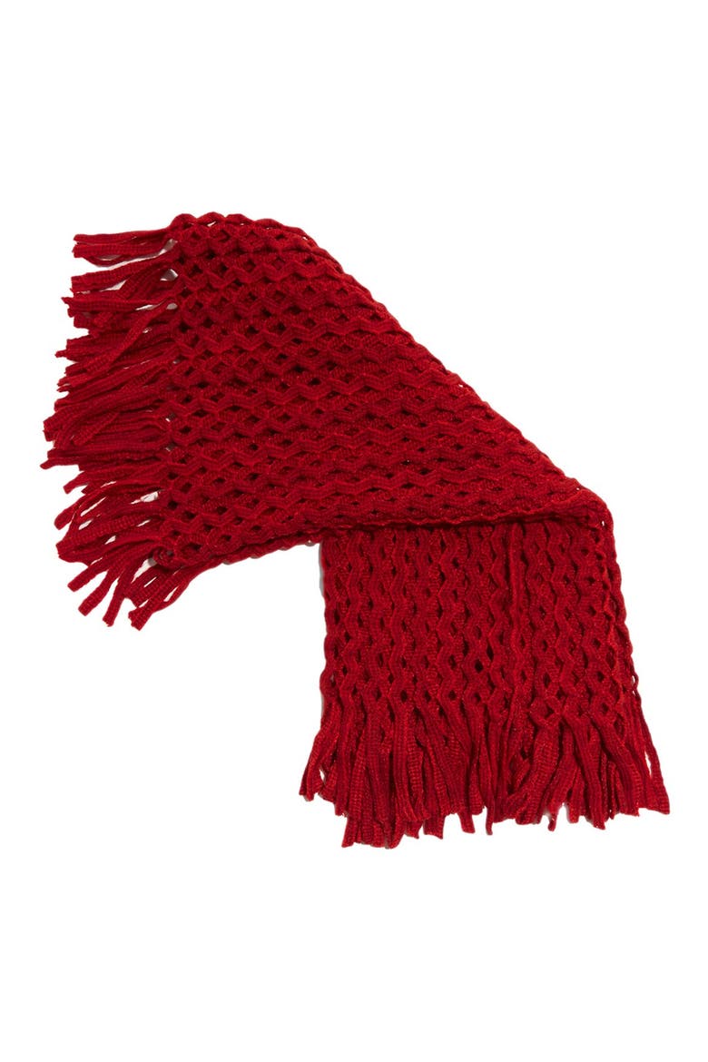 Crochet Infinity Scarf, Alternate, color, RED