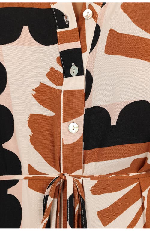 Petal And Pup Petal & Pup Jules Abstract Print Long Sleeve Maxi Shirtdress In Multi