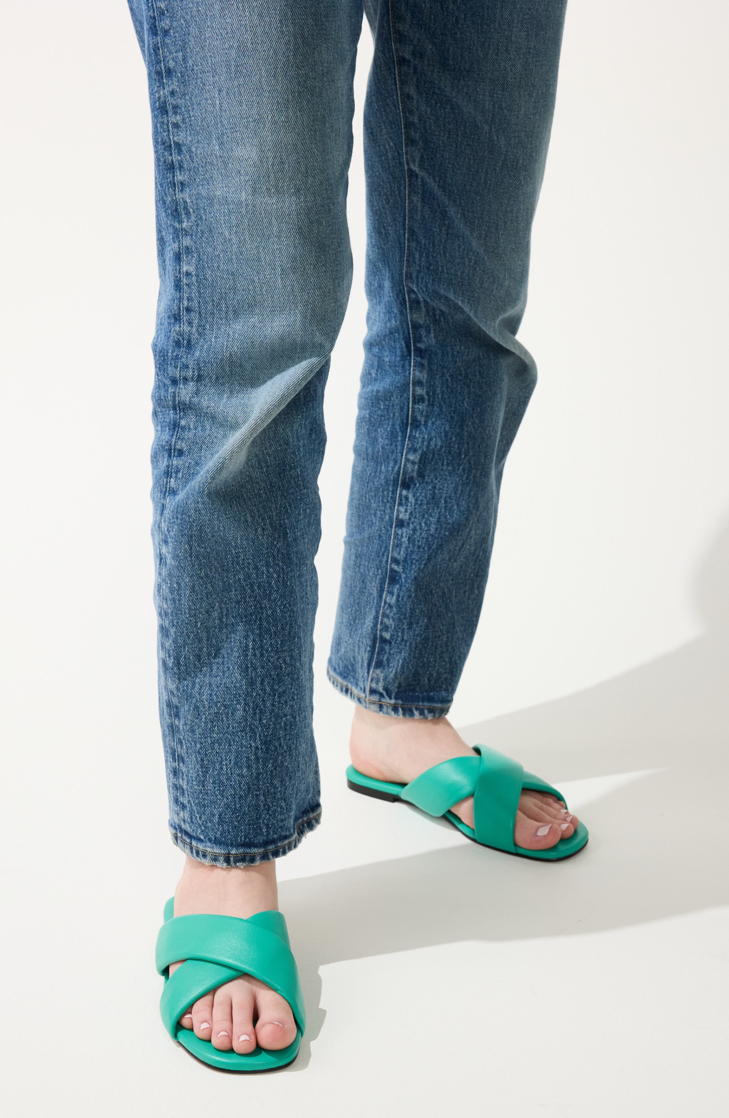 Delancey Slide Sandal, Alternate, color, TEAL