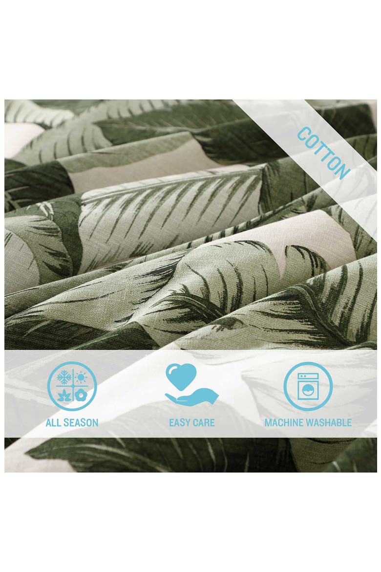 Vintage Palms Duvet Cover & Sham Set, Alternate, color, DARK GREEN