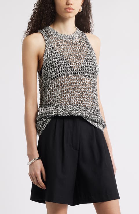 Open Knit Sleeveless Sweater