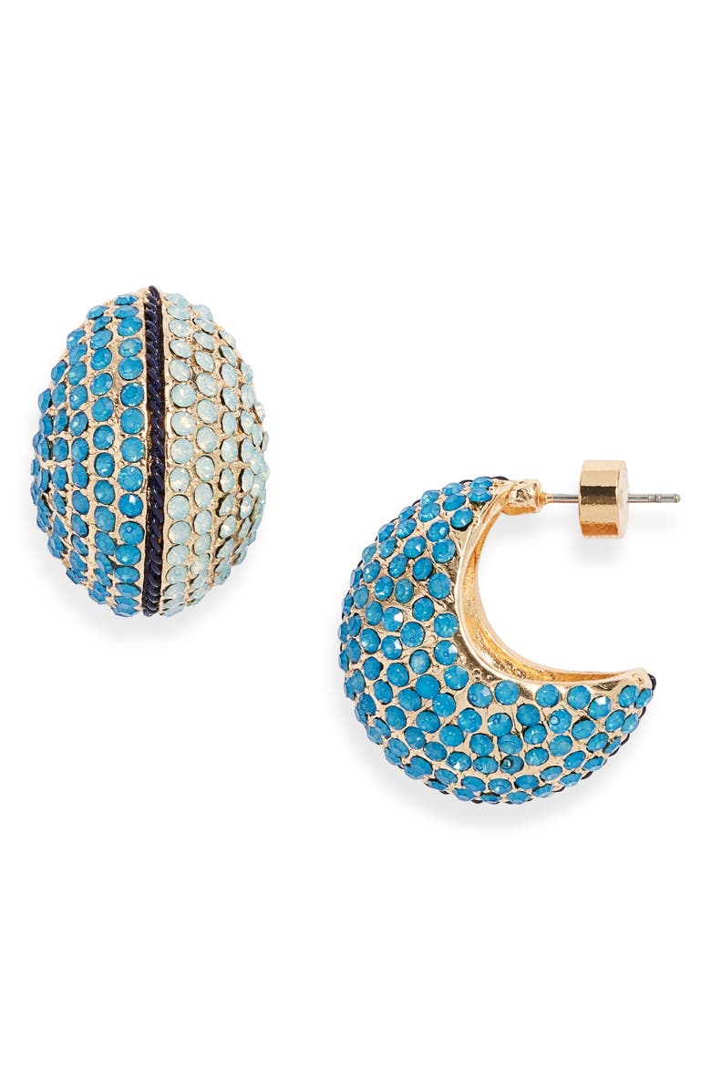Nordstrom Pavé Orb Huggie Hoop Earrings, Main, color, Blue Multi- Gold