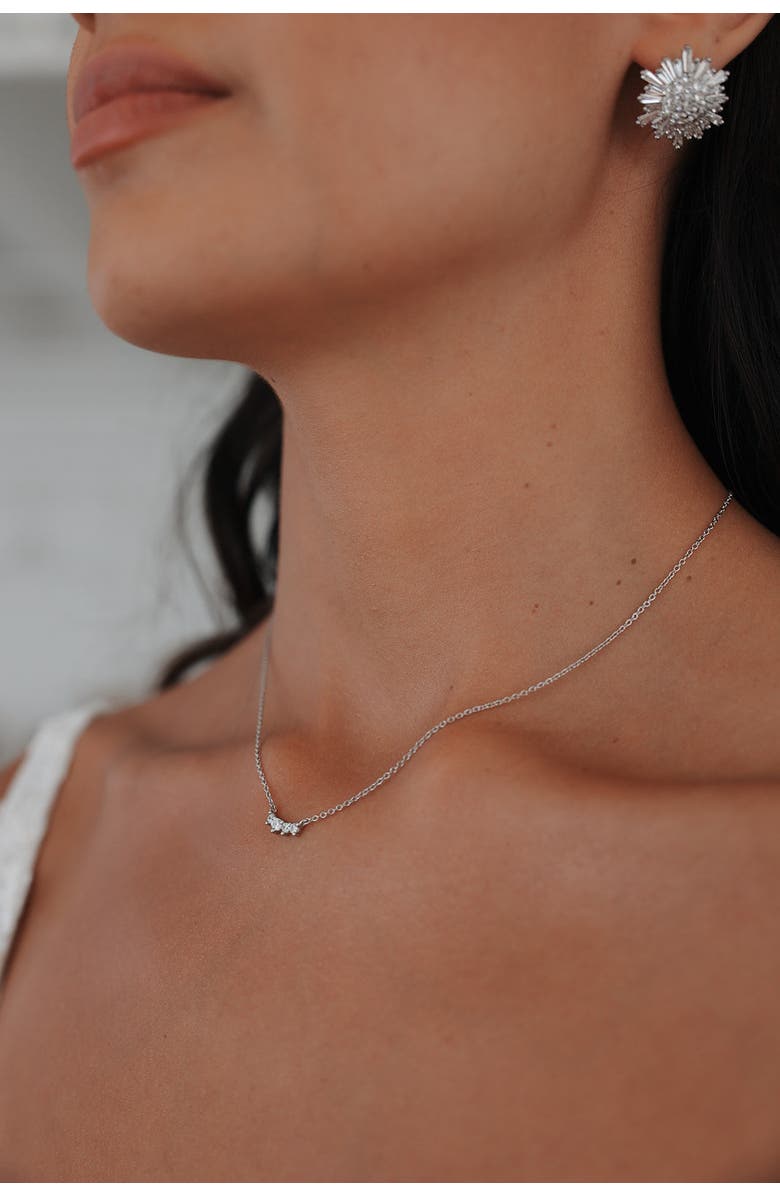 Untamed Petals Annie Crystal Necklace, Alternate, color, Silver