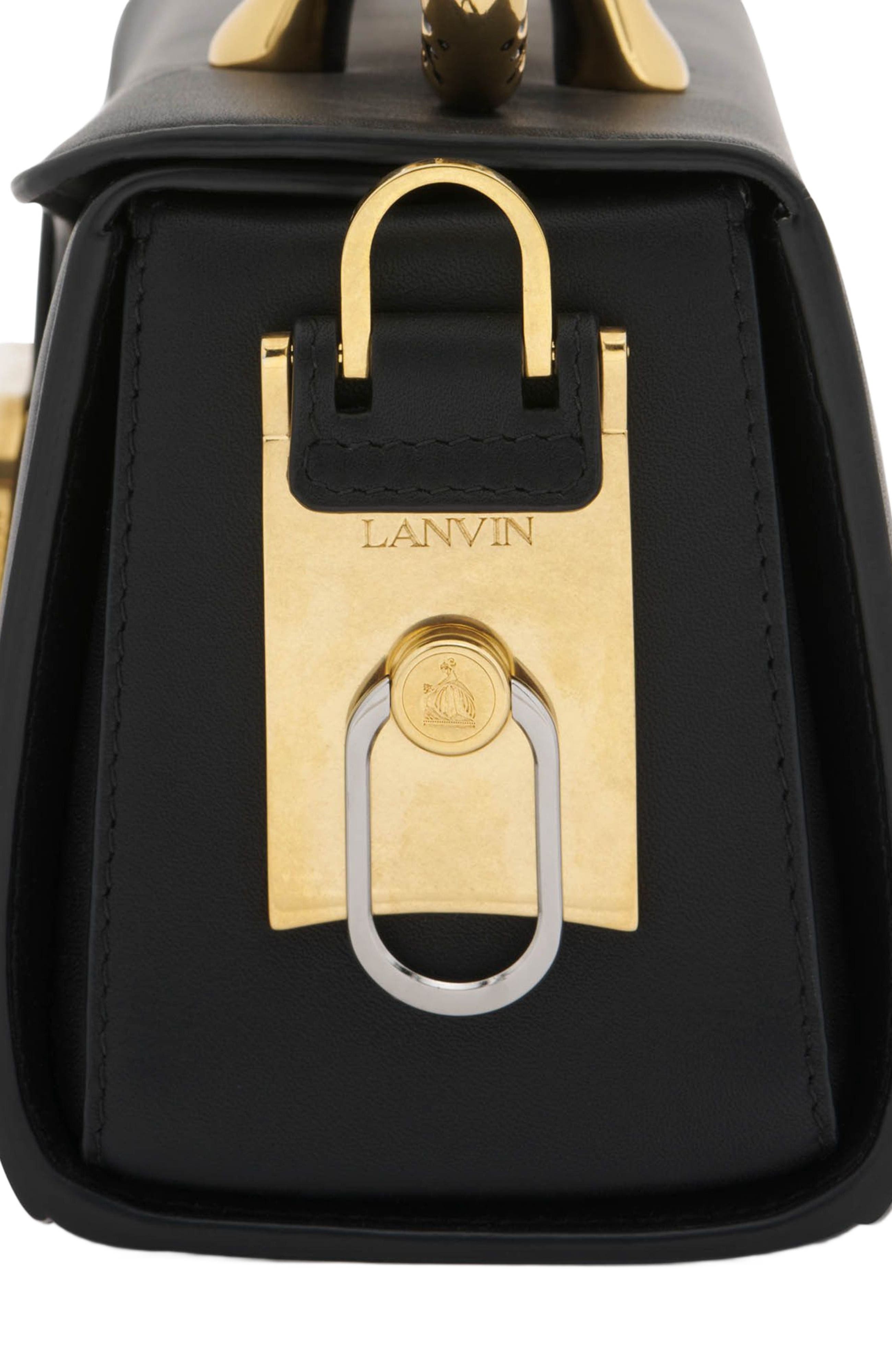 Lanvin Pencil Cat Bag In Box Calf, Alternate, color, Black