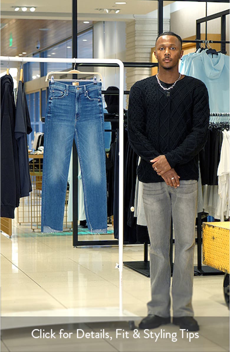 High Waist Rider Fray Step Hem Ankle Jeans, sales video thumbnail