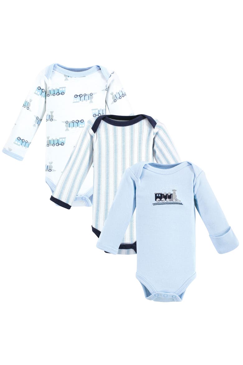 Preemie Long Sleeve Bodysuits 3pk Baseball, Main, color, Train
