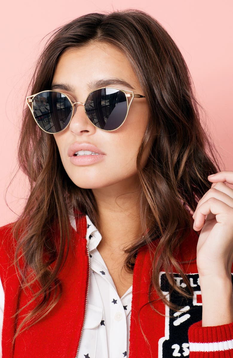 Sonix Ibiza 55mm Mirrored Round Sunglasses, Alternate, color, 