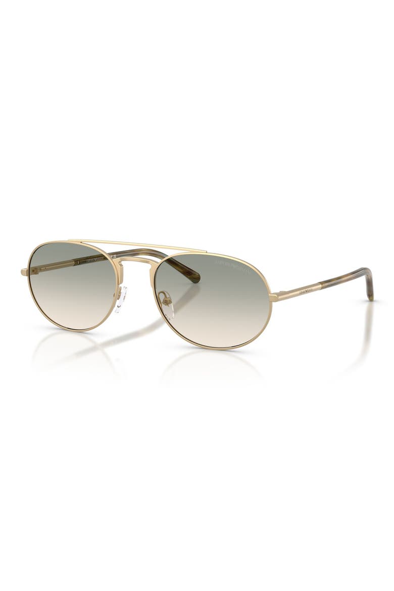 57mm Gradient Pilot Sunglasses, Alternate, color, MATTE PALE GOLD / BROWN GREEN