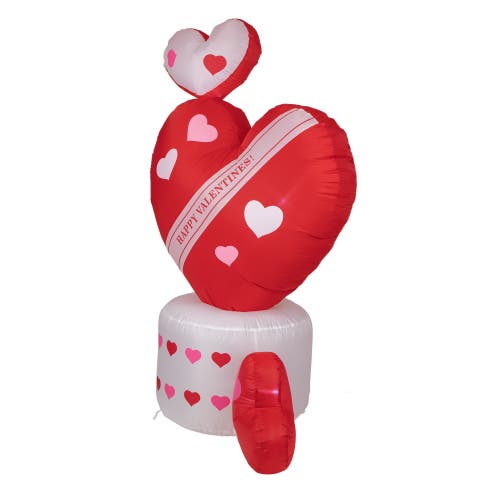 Northlight Led Lighted Inflatable Valentine's Day Rotating Heart Outdoor Decoration In Red