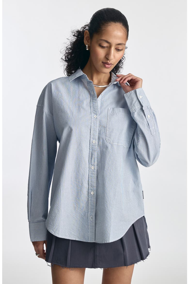 Stripe Cotton Shirt, Alternate, color, BLUE STRIPED