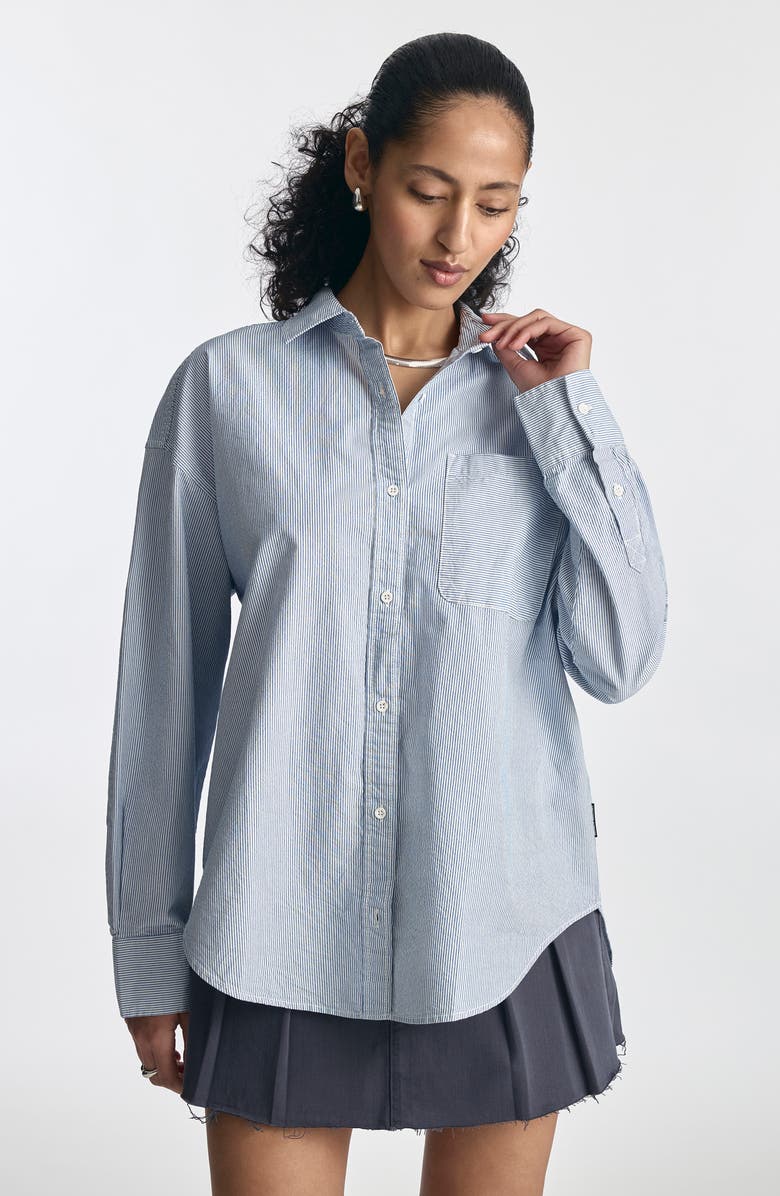 Brooklyn Industries Stripe Cotton Shirt, Alternate, color, Blue Striped