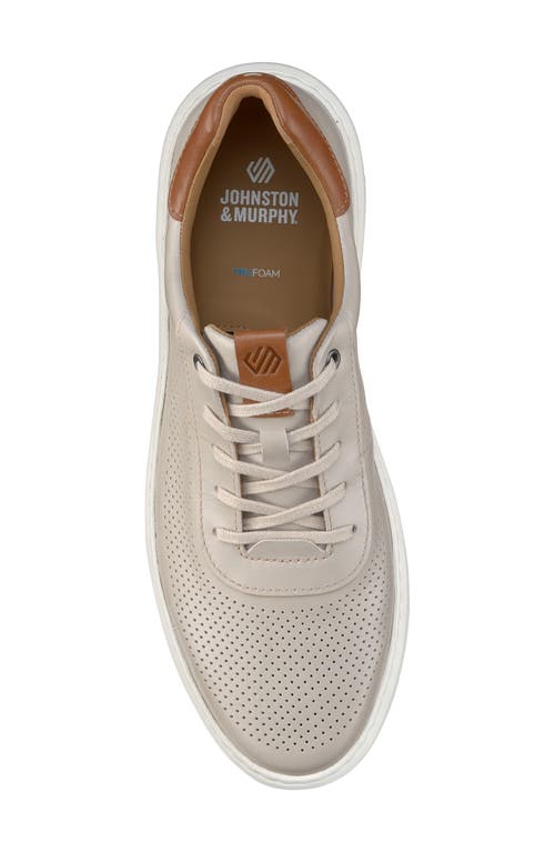 Johnston & Murphy Anders Perforated Sneaker In Beige Full Grain