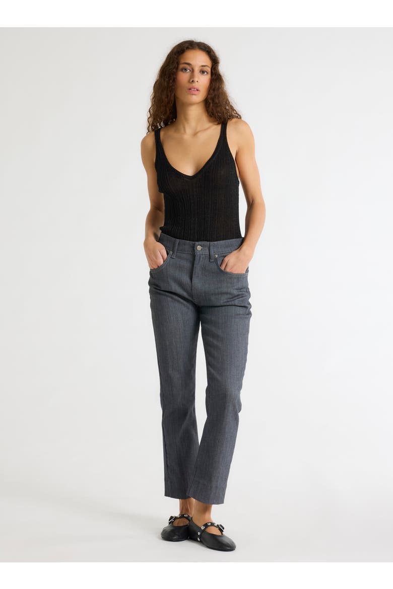 Novelty Metallic Rib V-Neck Tank, Alternate, color, METAL BLACK