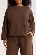 Eileen Fisher Bateau Neck Organic Cotton Sweatshirt