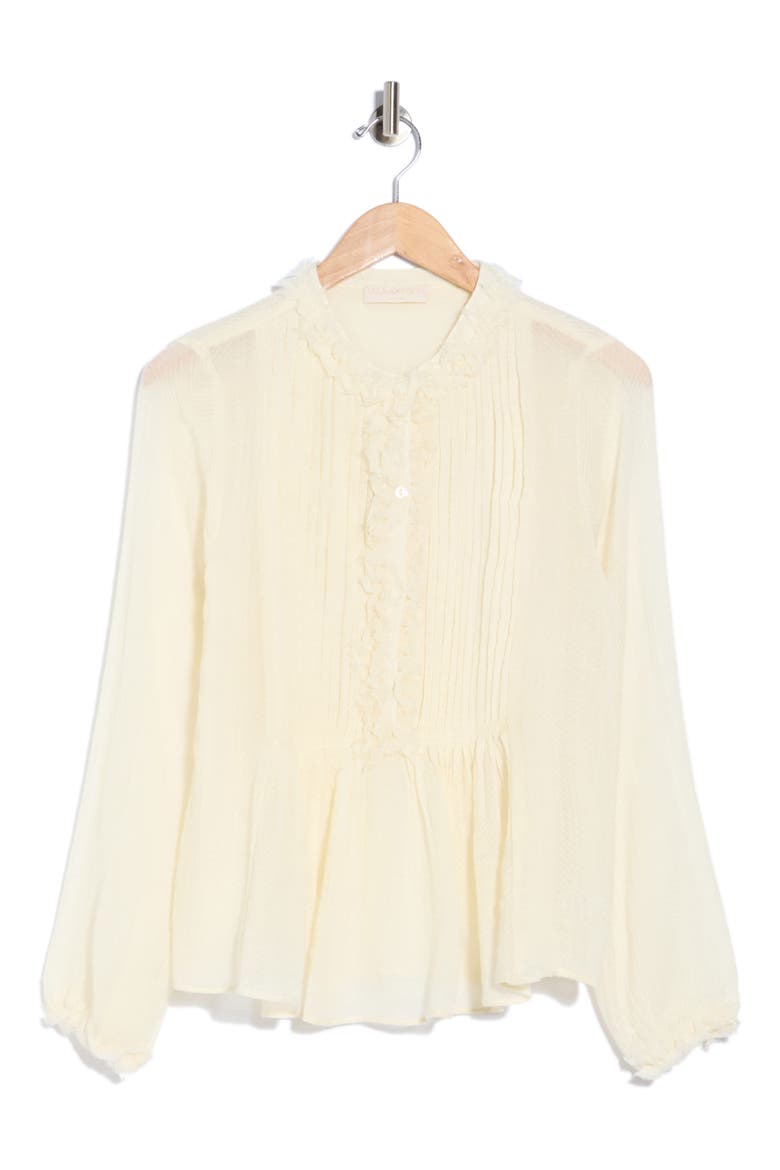 Adriel Ruffle Wool Tunic Top, Alternate, color, COWRIE