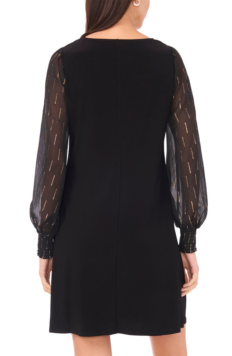 Halogen<sup>®</sup> Balloon Sleeve Shift Dress, Alternate, color, Rich Black 060