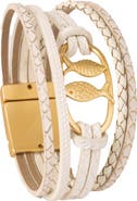 SAACHI Fish Multi Strand Leather Bracelet