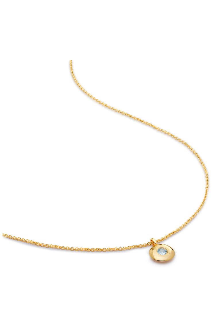 March Birthstone Aquamarine Pendant Necklace, Main, color, YELLOW GOLD