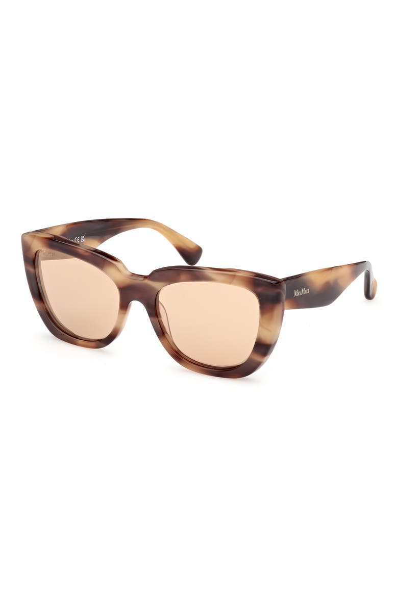 Glimpse4 54mm Polarized Cat Eye Sunglasses, Alternate, color, BROWN / BROWN MIRROR