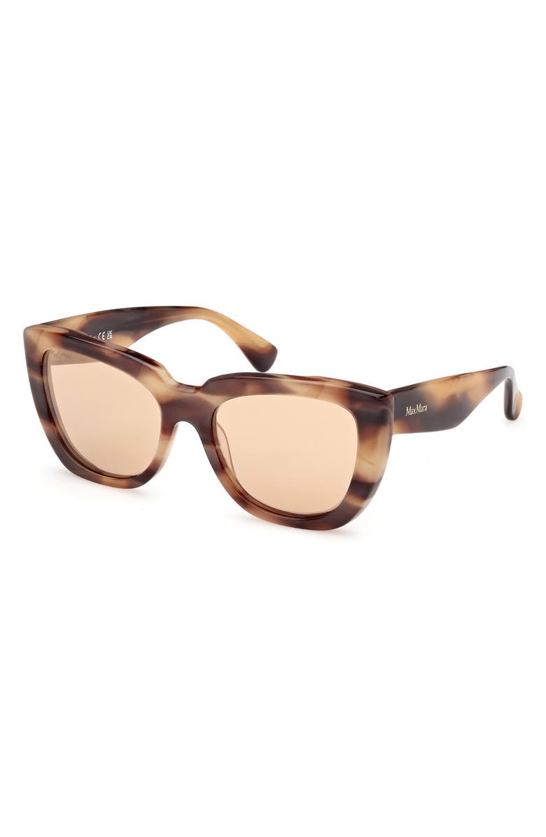Max Mara Glimpse4 54mm Polarized Cat Eye Sunglasses, Alternate, color, Brown / Brown Mirror