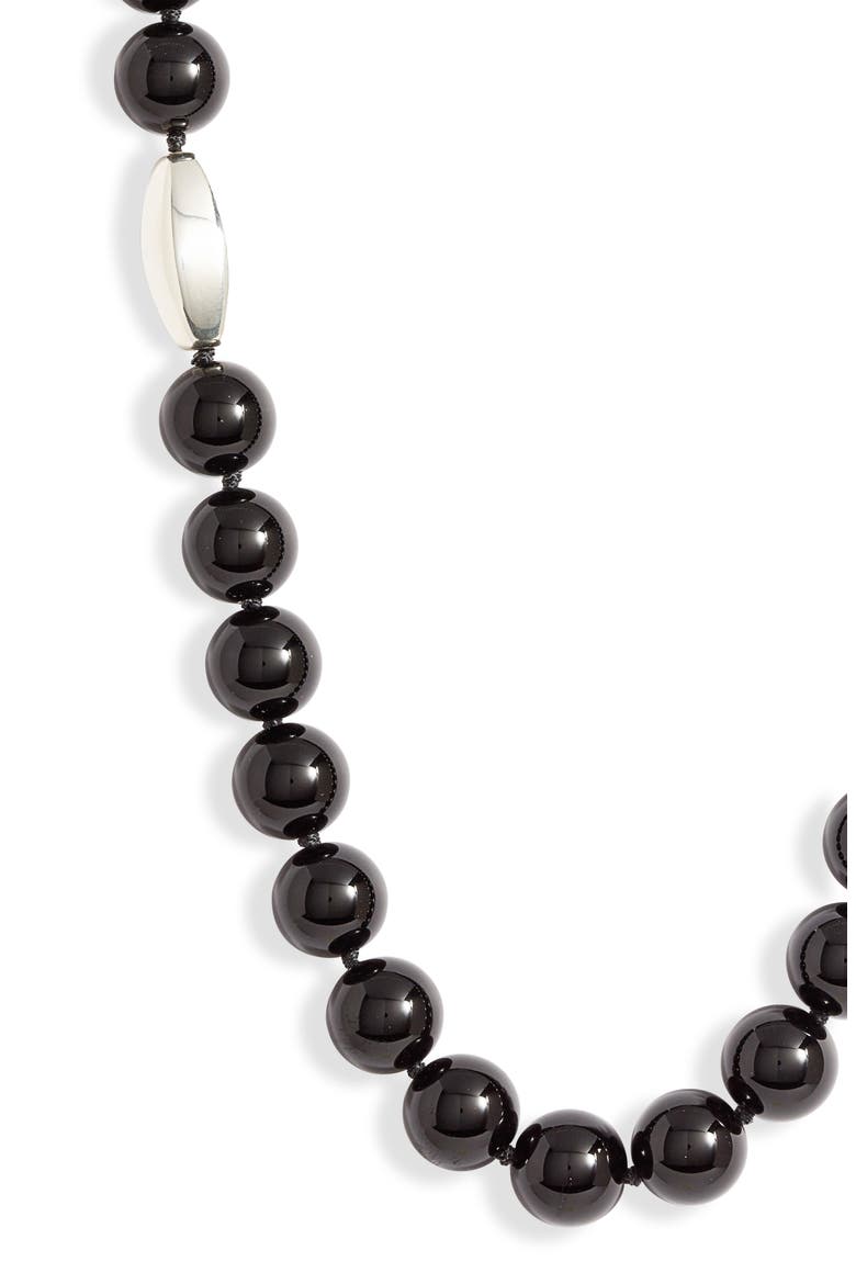 Stone Bead Necklace, Alternate, color, BLACK ONYX