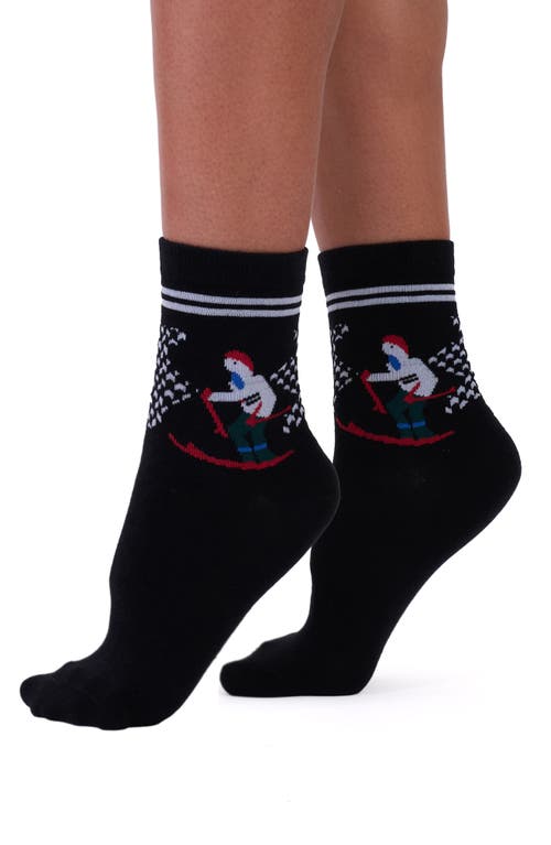 Stems Ski Crew Socks in Black 