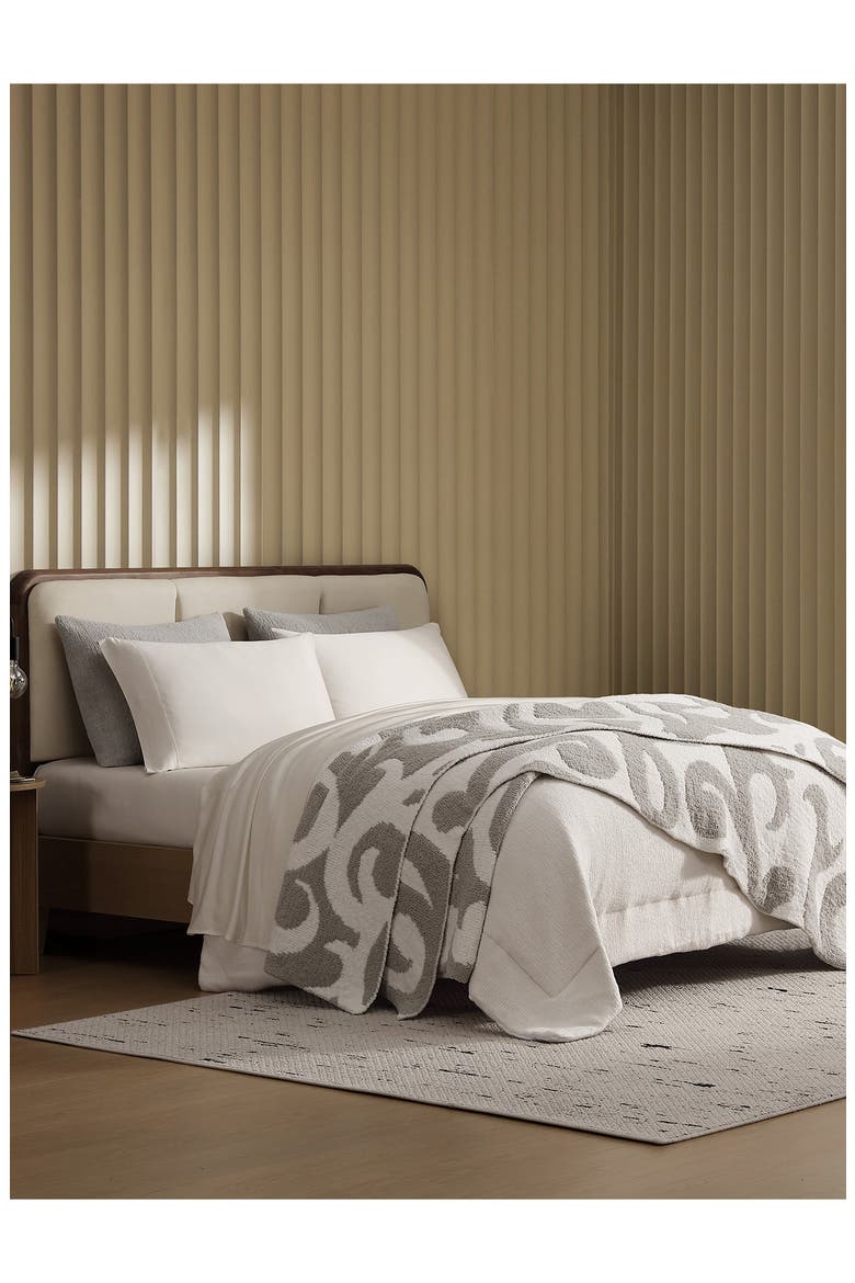 Casablanca Microfiber Blanket, Alternate, color, CLOUD GREY / OFF WHITE