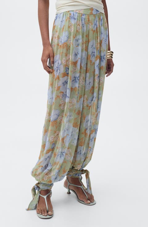 Floral Balloon Leg Pants