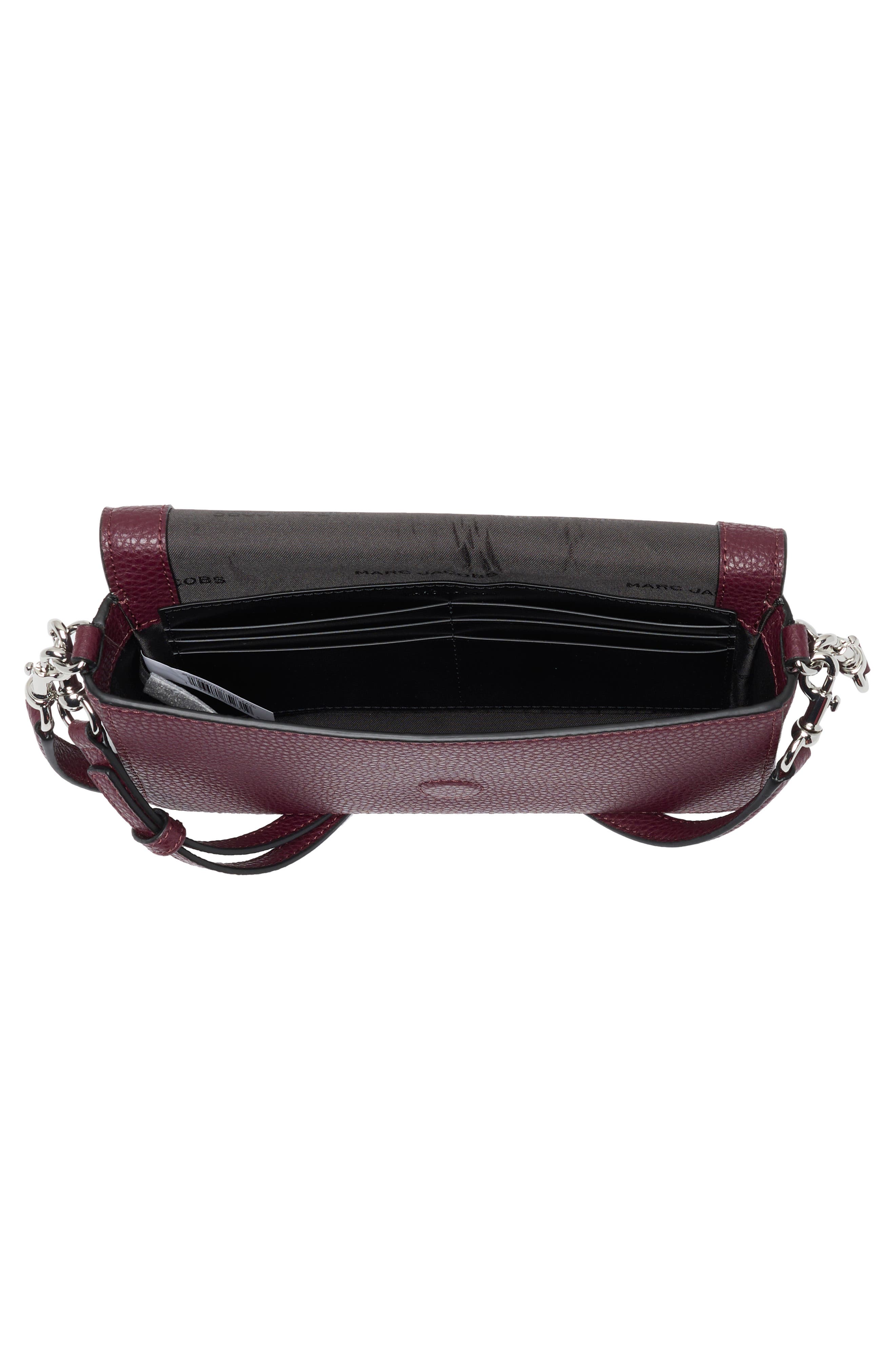 The Mini Leather Crossbody Bag, Alternate, color, DARK PLUM